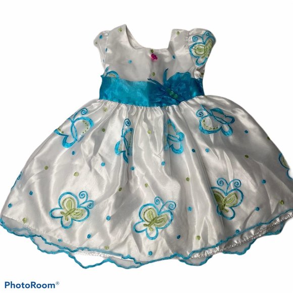 Butterfly Dress toddler Baby Girl 18-24 months Petticoat Lined Photo Shoot - Picture 1 of 10